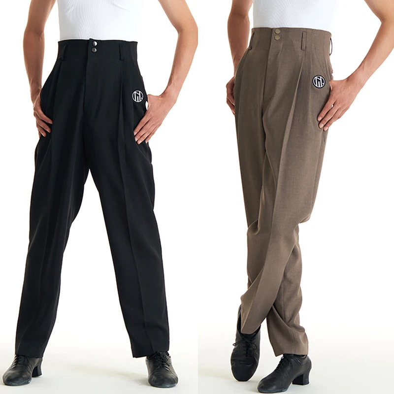 Pantalones de baile latino para hombre, pantalones de práctica con diseño de cordón, trajes de competición de baile de salón, SL6378