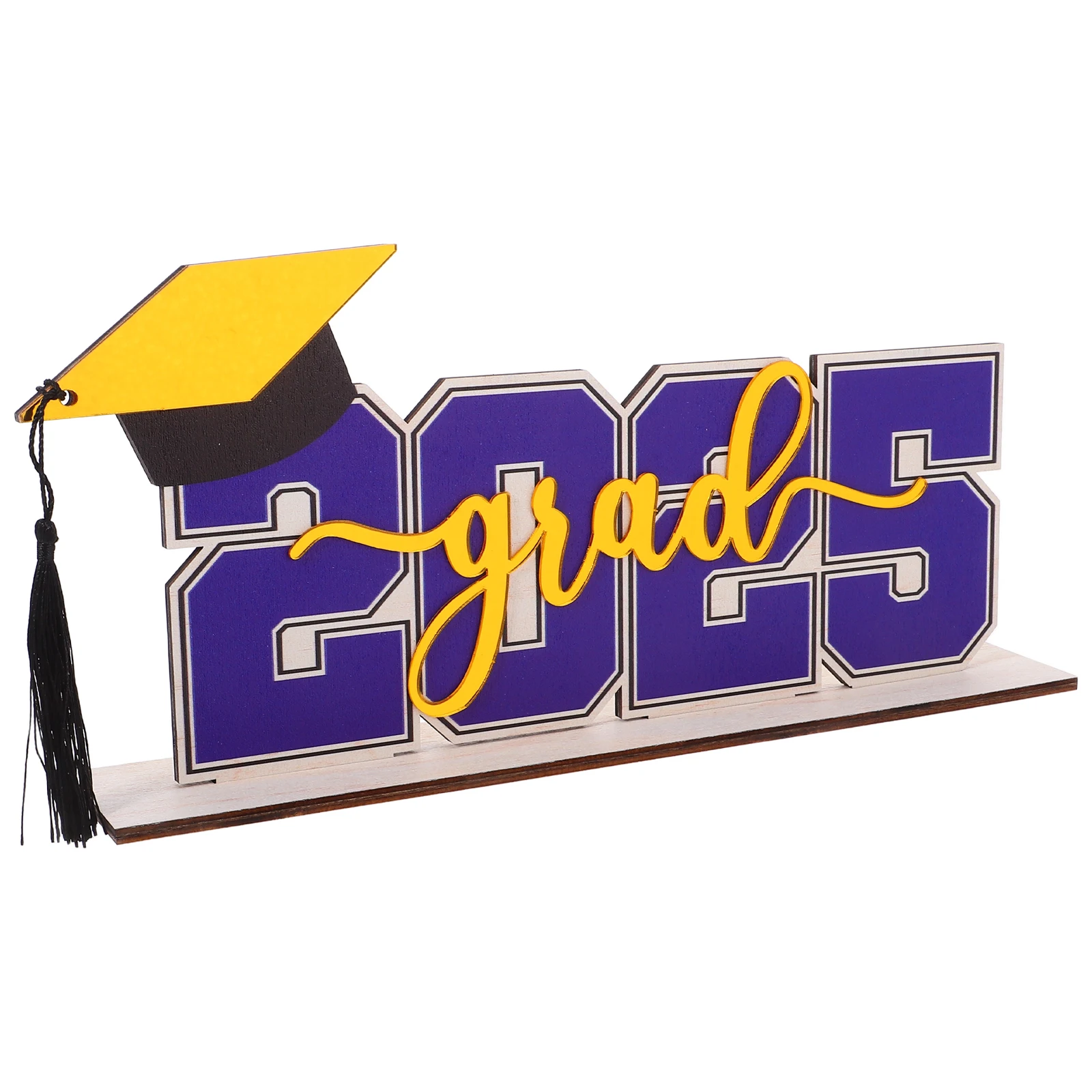 

Graduation Table Decoration Wooden Sign Congratulations 2025 Party Centerpiece Reusable Photo Prop Sturdy Material Versatile
