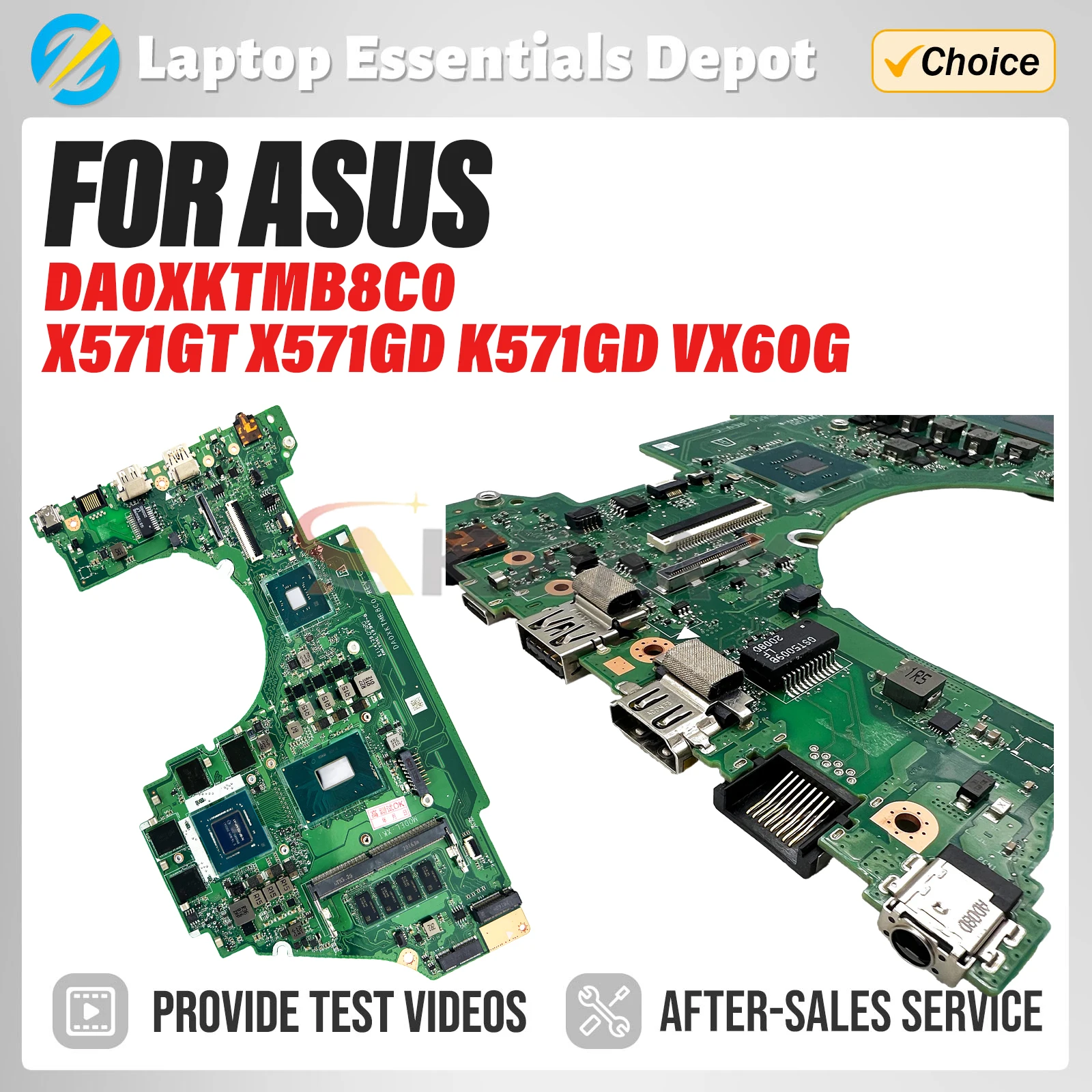 DA0XKTMB8C0 for ASUS VivoBook X571GT X571GD K571GD VX60G Motherboard W/ I5-8300H I5-9300H I7-8750H I7-9750H E-2276M GTX1050/1650