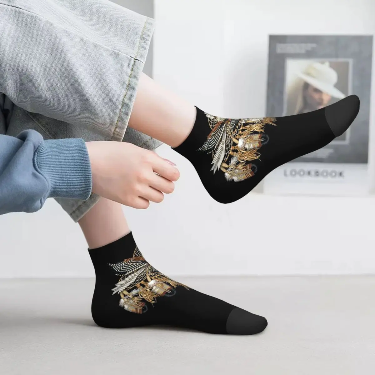 

Eagle Native American Art Socks Harajuku Super Soft Stockings All Season Socks Accessories for Unisex Christmas Gifts