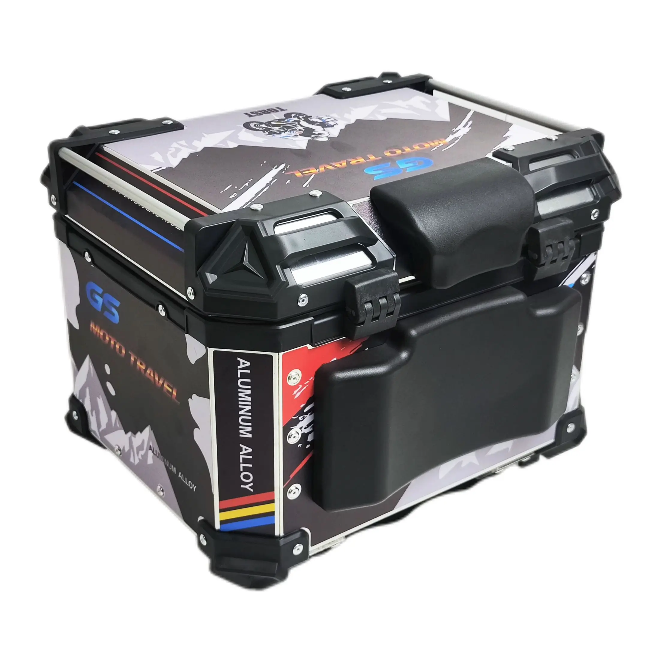 STLF 55L Motorcycle Tail Box Universal Top Tail Rear Helmet Box Lock