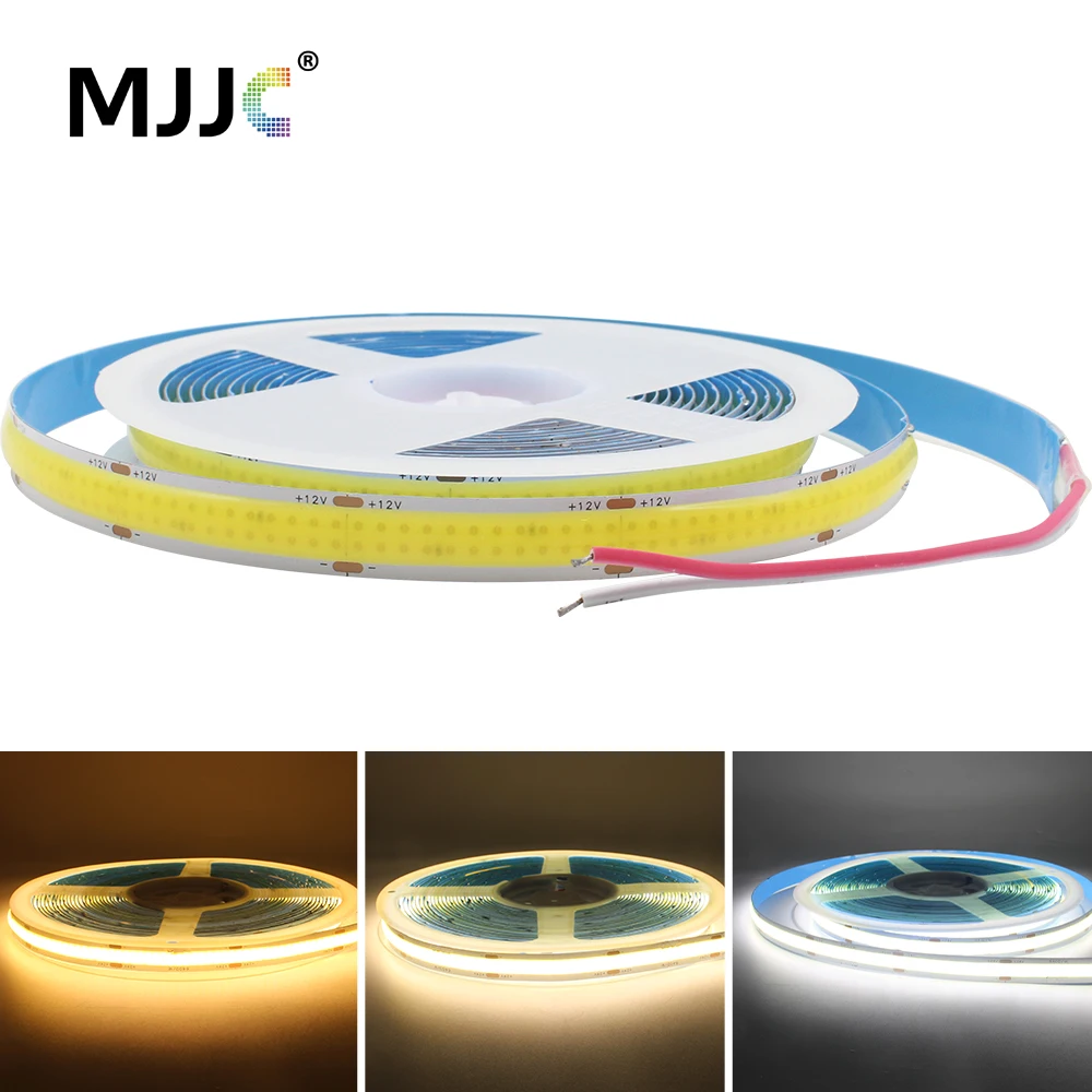 

DC12V 24V COB LED Strip Super Bright Double Row 616/624 LEDs/m Flexible Dimmable Led Lights RA90 Tape Lighting 3000K 4000K 6500K