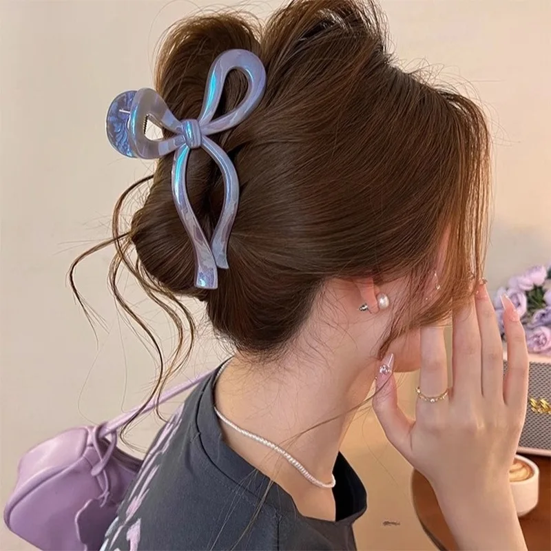 Новый перламутровый бант, заколка для волос в виде краба для женщин, желеобразные зажимы для когтей, ножницы, зажим, заколка, заколка, аксессуары для волос для девочек