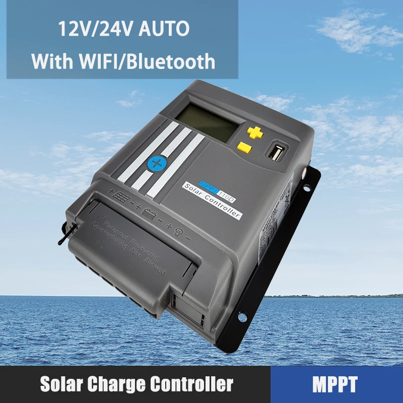 Mppt Solar Charge Controller Solar Panel MPPT LCD Display 40A With WIFI 12V/24V AUTO Battery Regulator Dual USB LifePo4