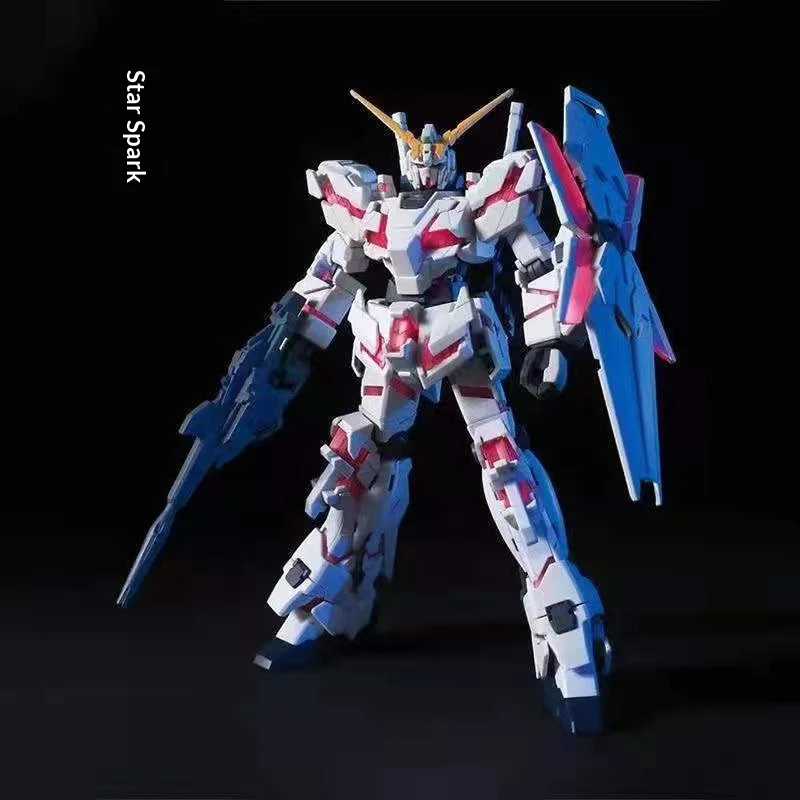 HG1/144 مجموعة نماذج يونيكورن جاندام المطلية بشكل مثالي مع شارات مائية ودعامة مجموعة شخصيات متحركة مجمعة #3