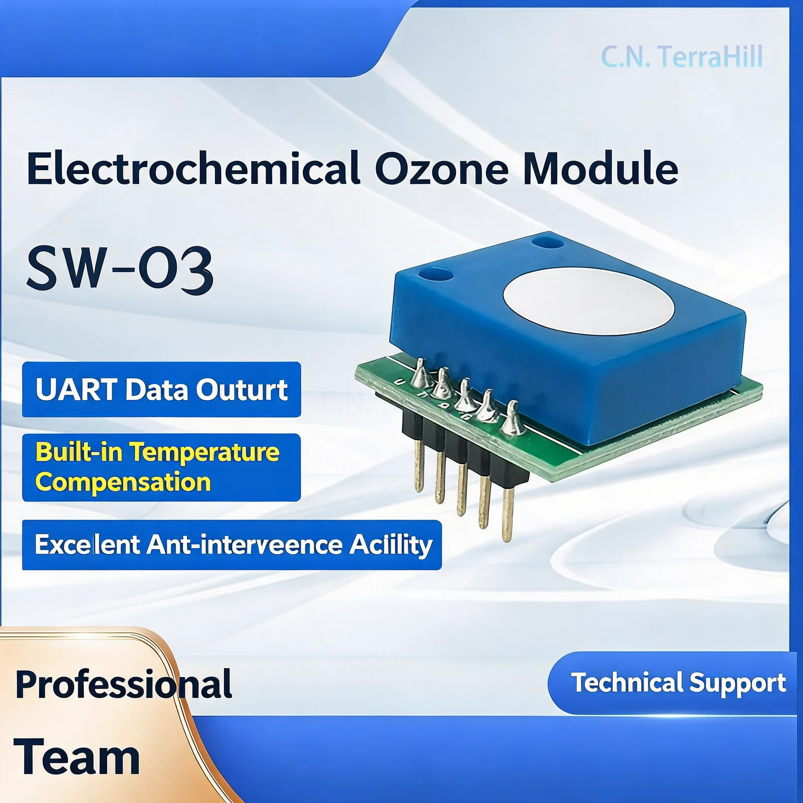 3-in-1 Air Quality Monitor Module CO2 VOC Formaldehyde Gas Sensor with Auto Calibration High Precision for Indoor Air Detection