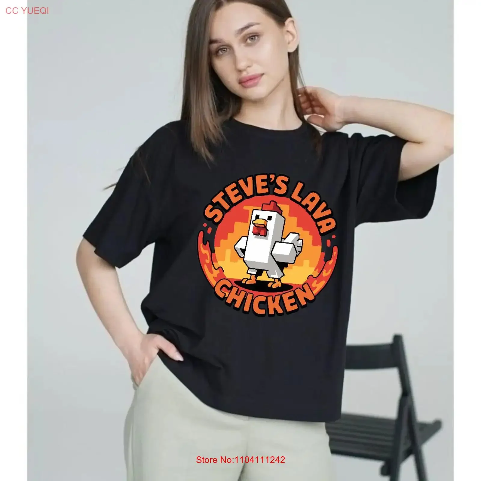 Steve's Lava Chicken Kids Gaming T shirt Quirky for Lovers Top vintage Washed Unisex Top For Everyday Wear Versatile Breathable