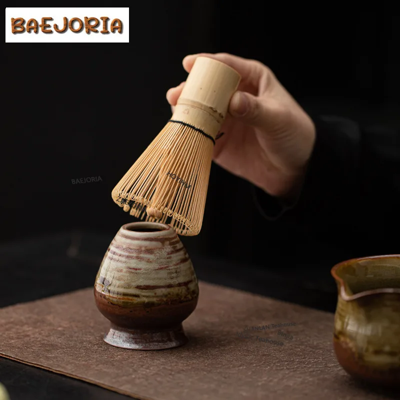 BAEJORIA Japanese Kiln Change Spiral Matcha Tea Chasen Holder Stand Bowl Bamboo Whisk Grinder Teaware Tools Holder Tea Gifts Cha - view 3