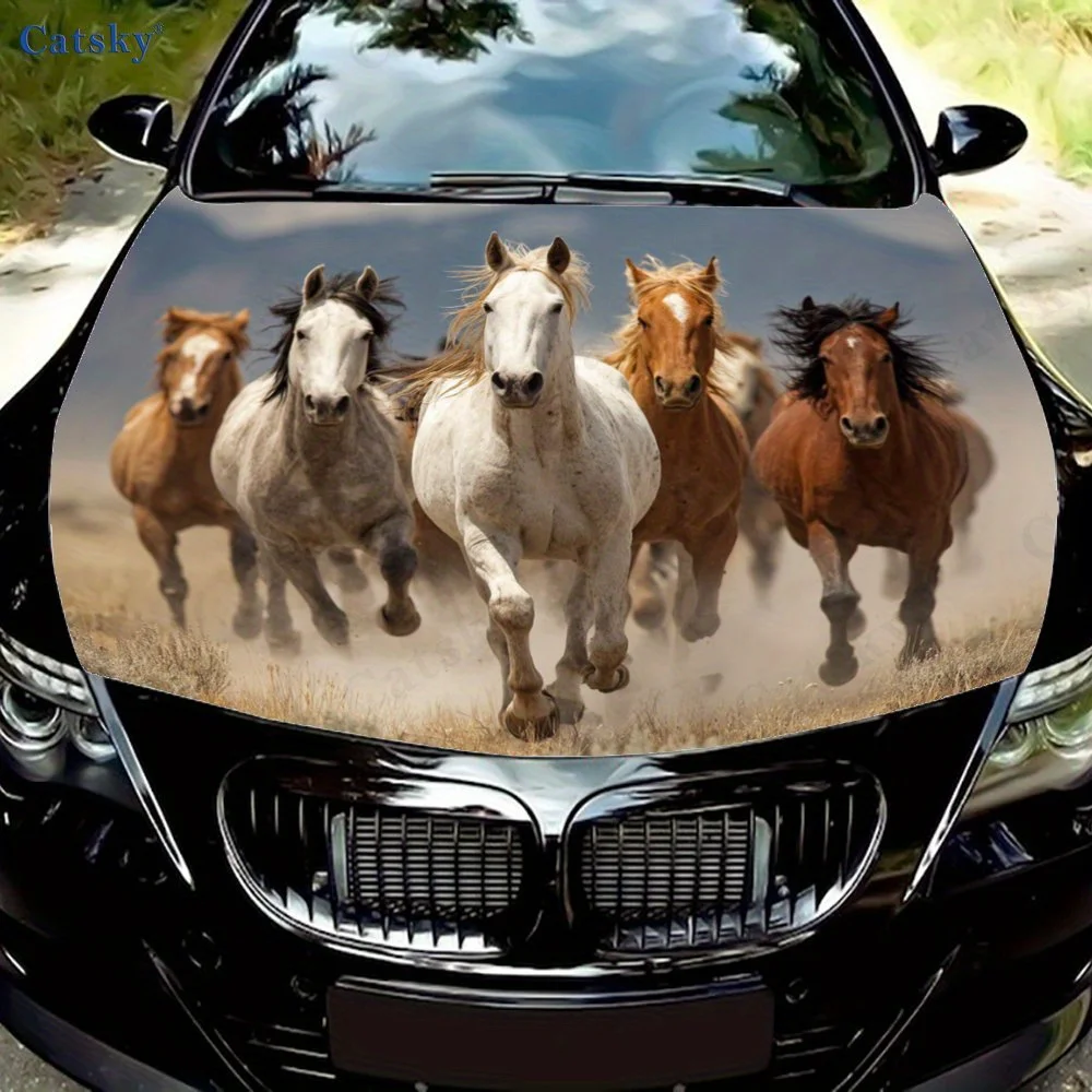 

Running Horse Vinyl Stickers-universal Compatible Paper Material For Car Engine Hood Covers,car Exterior Engine Hood Stickers,ve