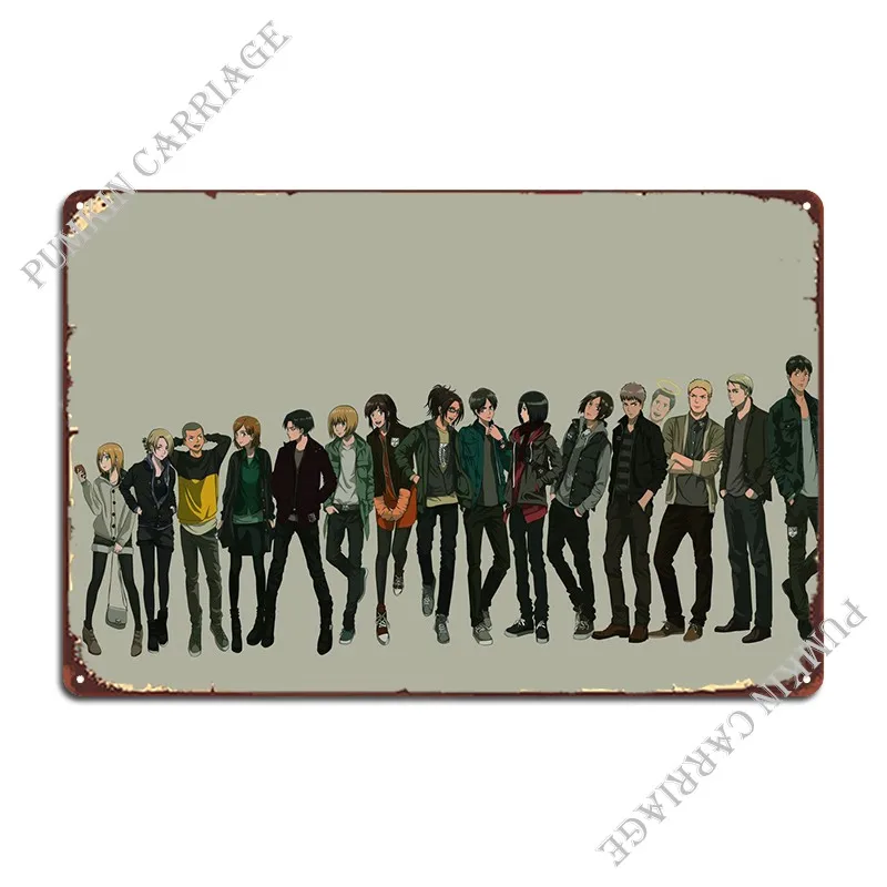 Shingeki No Kyojin Metal Signs Wall Decor Create Home Club Tin Sign Poster