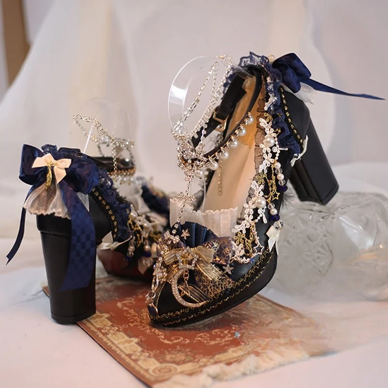 

Handmade Flower Wedding Classical Star Moon Christmas Keel Shoes