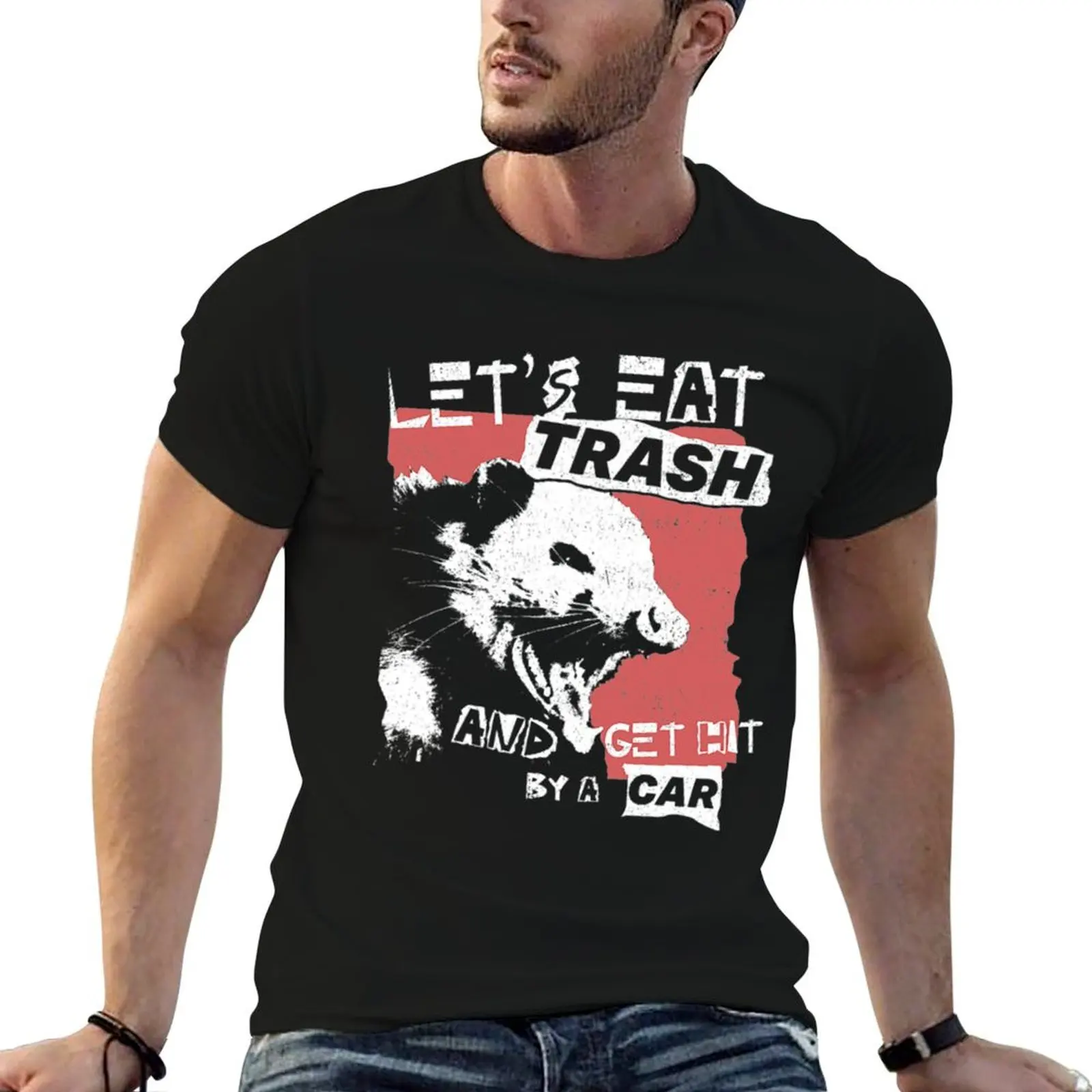دعونا أكل القمامة والضرب بواسطة تي شيرت سيارة، دعنا نأكل القمامة والضرب بواسطة سيارة تي شيرت تي شيرت مصمم تي شيرت