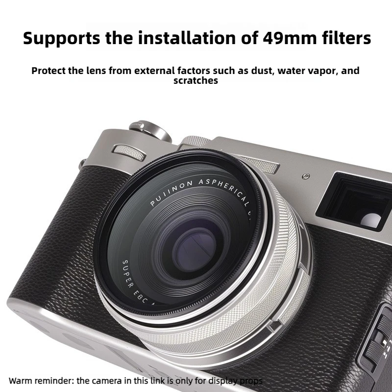 Premium Aluminum Lens Hood Square Metal Lens Hood with Adapter Ring for Fujifilm X100VI X100F X100S X100T Camera Accessories