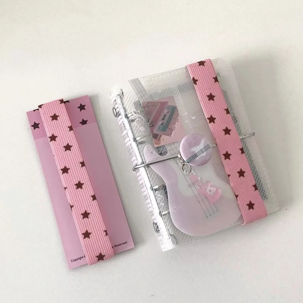 Cinghie per notebook regolabili Kawaii Notebook a fogli mobili Decorazione fai da te Cinghia elastica Simpatico accessorio per riporre la corda legante con fascia a stella