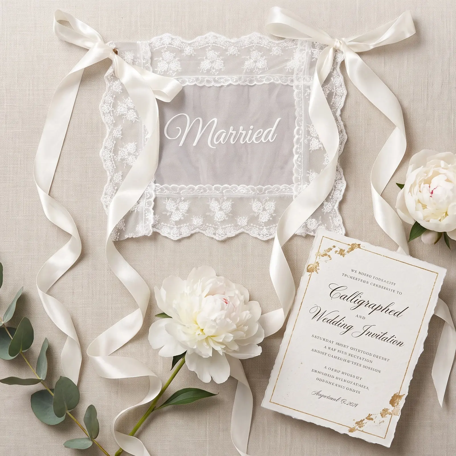 2Pcs Vintage Lace Chair Back Banner Wedding Chair Signs Romantic Bride Groom Decor Sweetheart Table Seating Decor