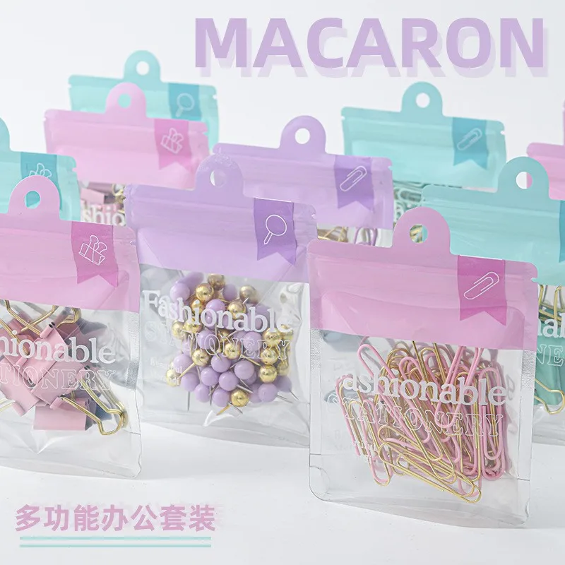 Multi functional stationery set macaron Paperclips/thumbtacks cute/Triangle clip/binder clip/thumb tacks pushpin