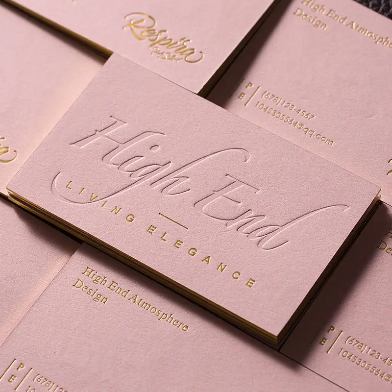 Custom Gold Foil Hot Stamping Business Cards Wholesale Digital Printing Thank You Cards High Quality Art Paper Luxury