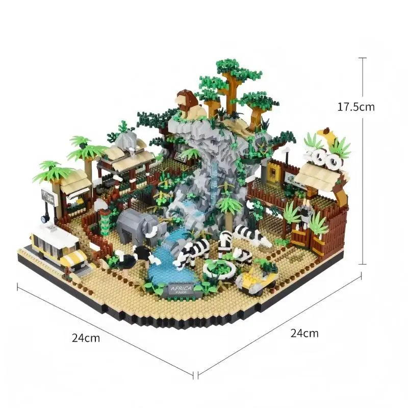 OUZEY 4800+ PCS Desert Zoo Building Blocks, MOC Animals Park Model Bricks Set, Creative DIY Gift for Adults and Kids