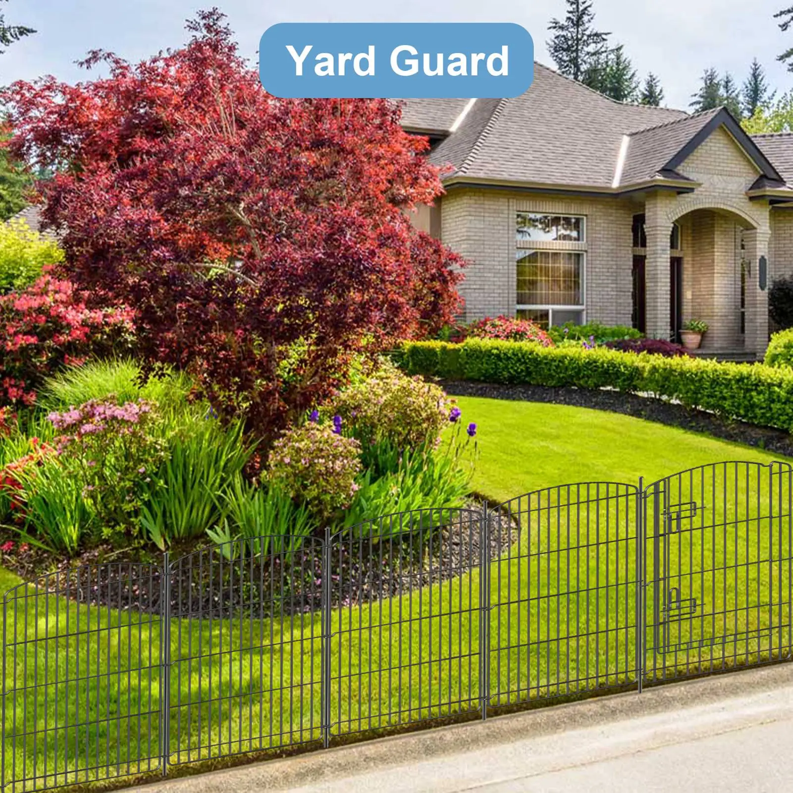 Parque infantil para perros de 30 pulgadas, 6 paneles, parque infantil plegable para mascotas, valla decorativa para jardín, valla de alambre para animales, valla de estaca para exteriores sin excavación