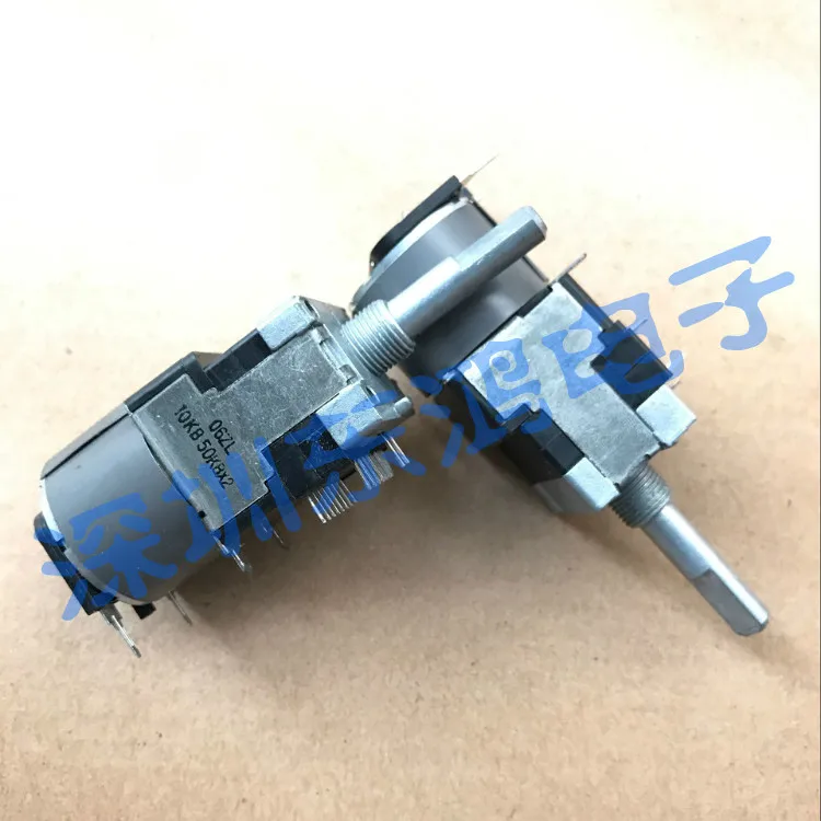 

Korean RK168 type four-way dual resistance motor potentiometer with lights B10K and B50K, shaft length 30MM