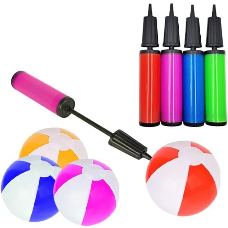 Bomba de aire manual portátil para globos (colores aleatorios) - adecuada para inflar globos, juguetes inflables para piscinas, pelotas, etc.