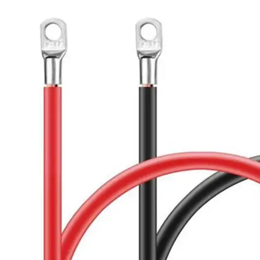 2PCS 5AWG For Battery Cables With Clips 50cm M8 Terminals For 12V Car For Marine For Solar Power Connection Wire