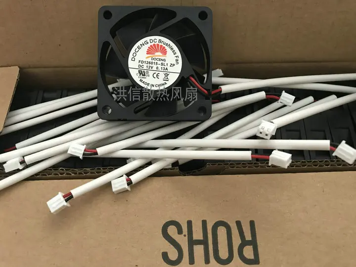 

DOCENG FD126015-SL1 DC 12 В 0,13 А 60x60x15 мм 2-проводной 60 мм охлаждающий вентилятор