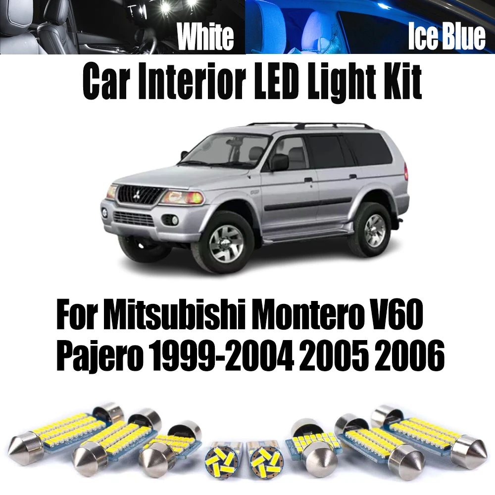 

Комплект из 16 светодиодных ламп Canbus для внутреннего освещения (свет для чтения, карманных светильников, плафонов) для Mitsubishi Montero V60 Pajero 1999-2005 2006, автомобильные аксессуары