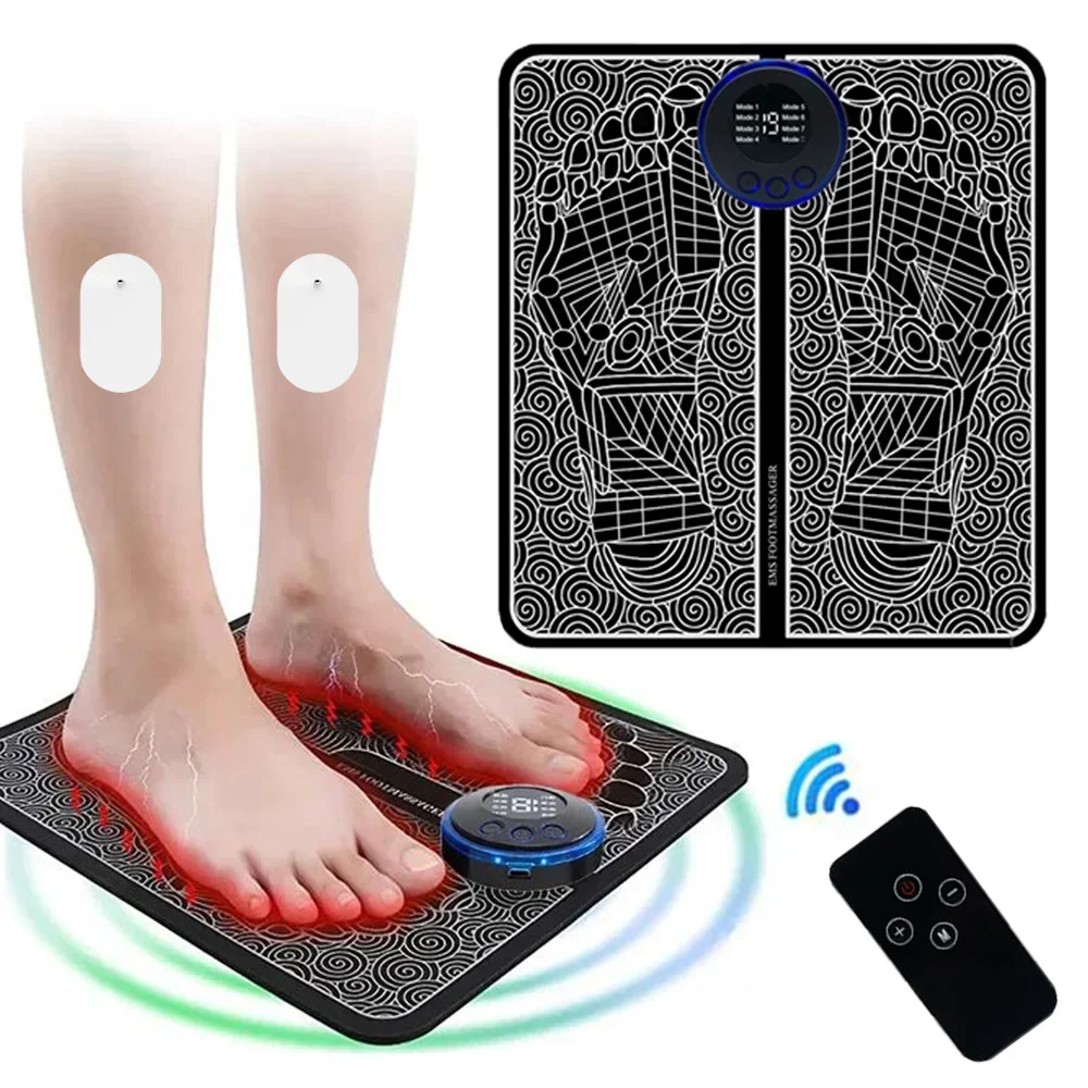 

Electric EMS Foot Massager Pad for Pain Relief Blood Circulation Leg Acupoints Stimulation Foot Massage Mat Tens Electrode Pads