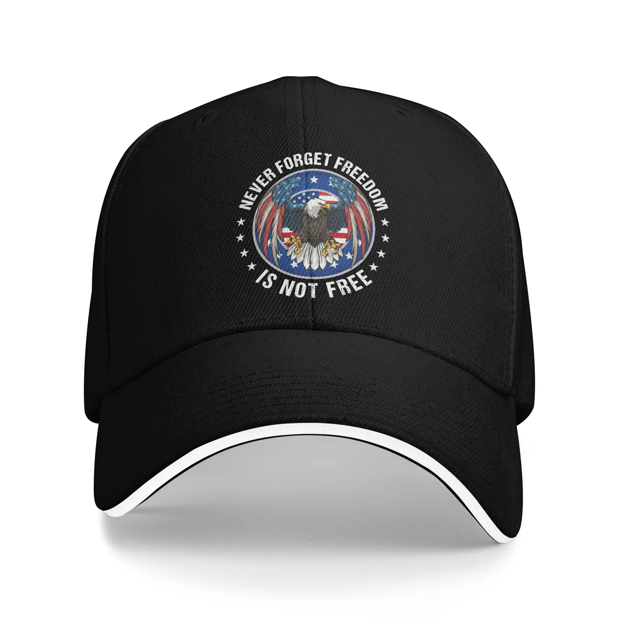 May We Never Forget Freedom Isn't Free Outfit Unisex Baseball Cap  Trucker Hat Retro Daily Headwear Adjustable Fit Snapback Hat