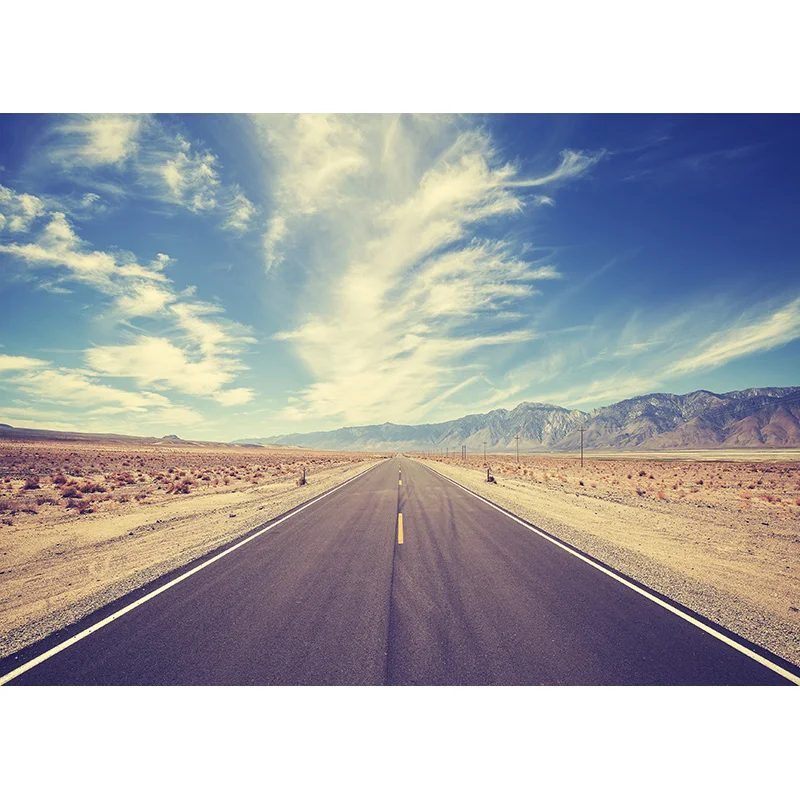 Pano de fundo de fotografia com visão natural da estrada, paisagem de viagem, vinil, foto, cenários, estúdio, adereços de 2162 TKGL-06