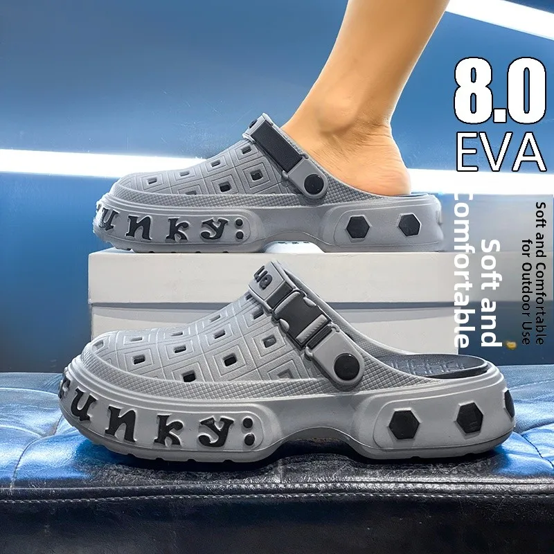

Men's Summer Outdoor Slip-On Anti-Slip Thick Bottom High Driving Sports Sandals Beach Shoes Comfortable EVA Breathable Footbed