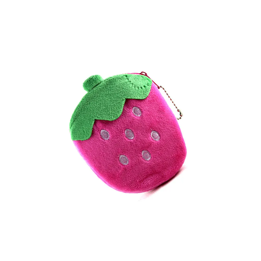 

Pink Strawberry Fruit Coin Purse Mini Pouch for Coins Cash Cards Keys Small Items Storage Daily Use School Shopping Travel