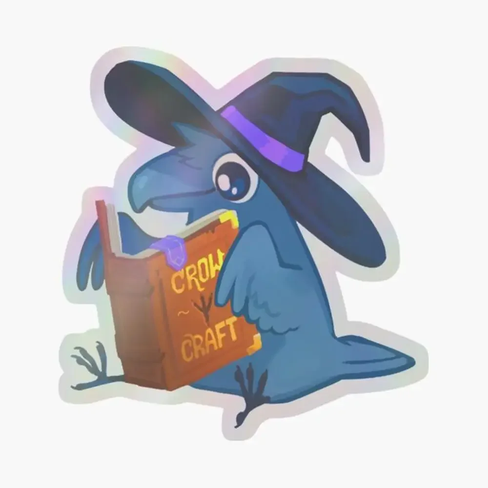 

Crowcraft Holographic Sticker for Laptop Decor Bedroom Car Cute Cartoon Art Fashionable Public Suitcase