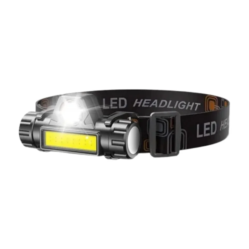 

Headlamp IPX6 Waterproof Rechargeable Dual Mode 1200mAh COB LED 300 Meters Illumination Distance 75 Grams for Hiking Camping