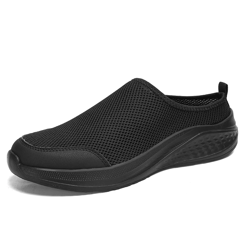 Men's Breathable Mesh Mules Lightweight Non-slip Slip-on Indoor Slippers Casual Backless Loafers Walking Shoes Easy To Put off