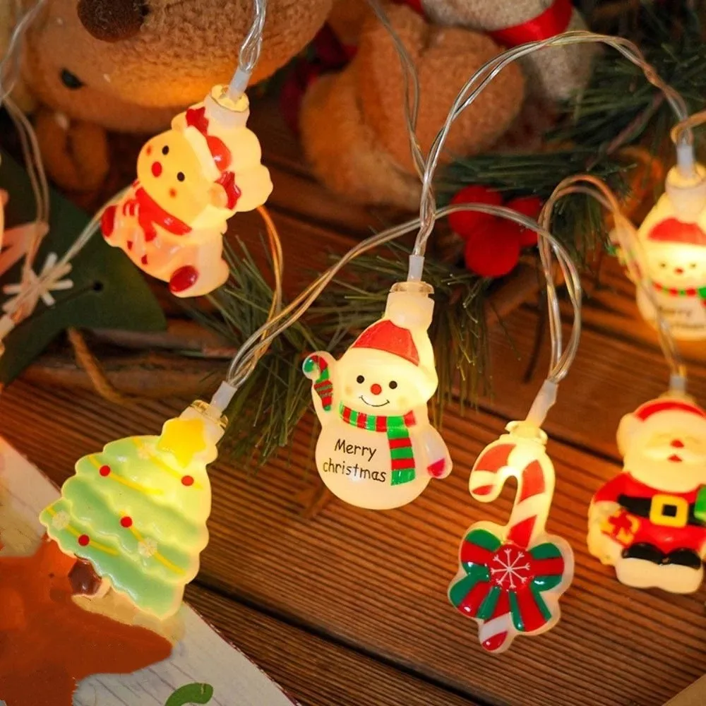 LED Christmas String Lights Christmas style Cute Christmas Tree Hangings Windmill Design USB Christmas Lollipop Lights