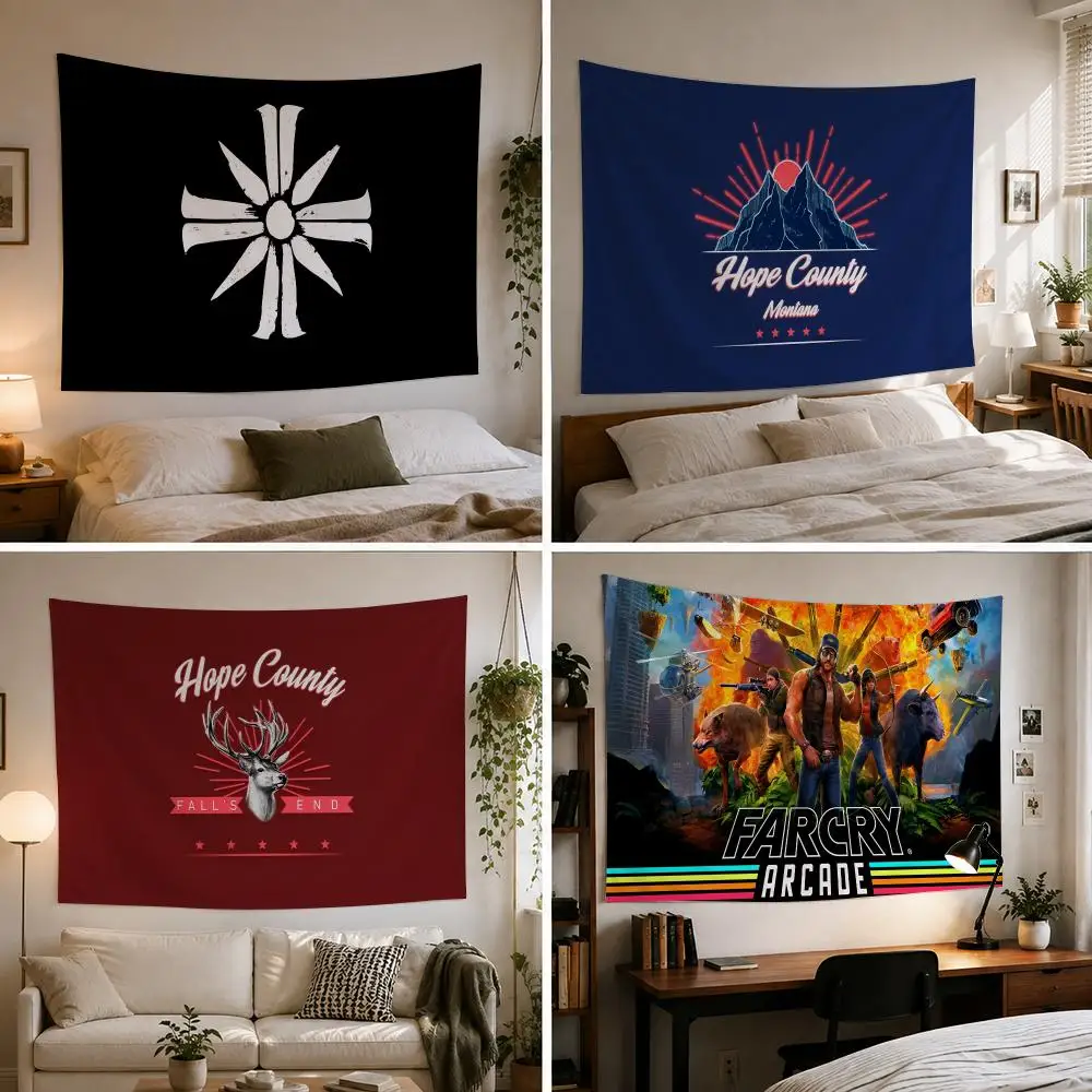 Game F-Far C-Cry  Tapestry Custom Living Bedroom Party Dormitory interior Wall bohemian Decoration Attached clip