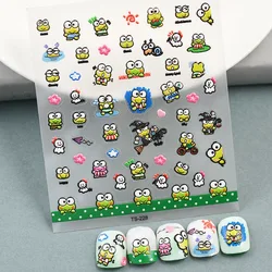 Sanrio-pegatina de uñas en relieve 5D, suministros de Arte de uñas de Anime, Kero Keroppi Kero, My Melody, pegatinas de Hello Kitty, calcomanías de decoración de uñas