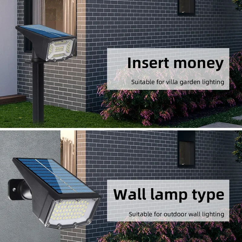 1/2Pcs Solar Powered 53LED Lamp Adjustable Solar Spotlight In-Ground IP65 Waterproof Landscape Wall Light Outdoor Lighting