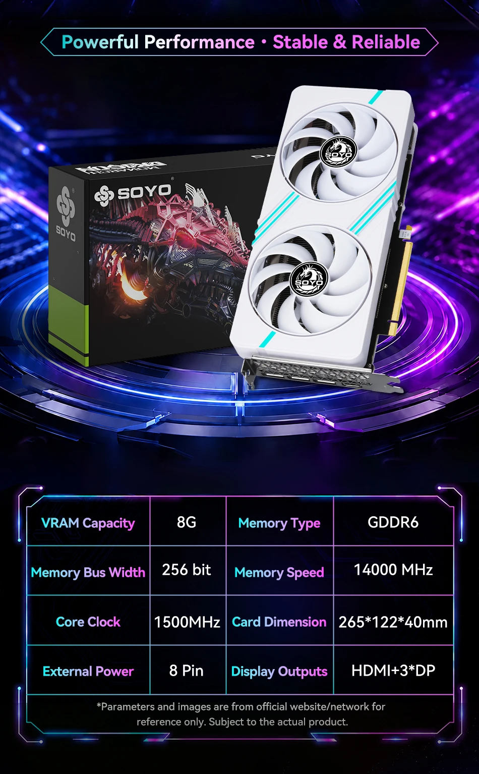 SOYO Gaming-Grafikkarten GeForce RTX 3070 8GB GDDR6 256 Bit GPU Videokarte RTX3070 – Detail 2