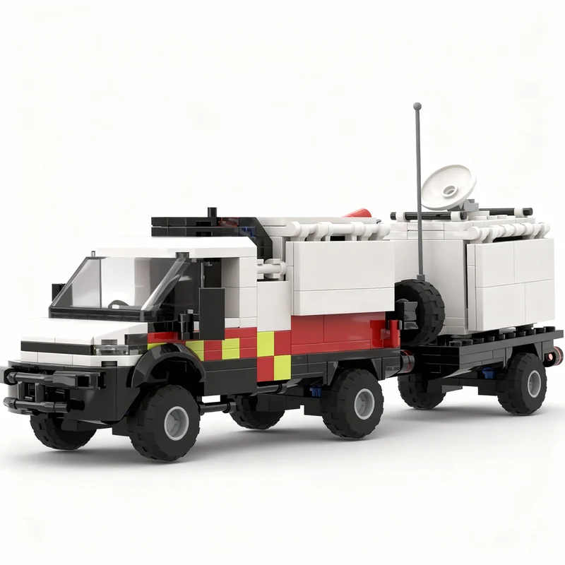 

501 деталь MOC: Колеса для мобильной связи, городская пожарная станция, модель, строительные блоки, конструктор, рождественские подарки, идея для творчества своими руками