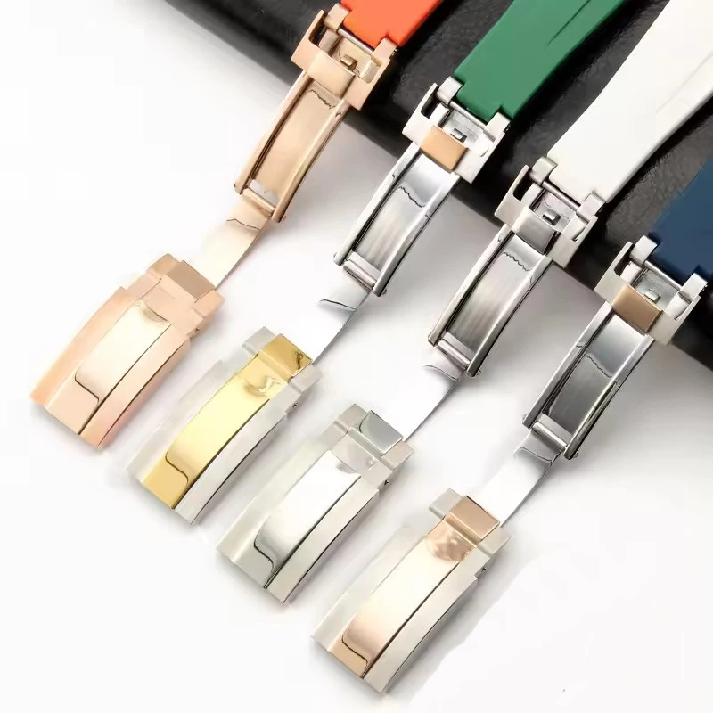Men's Watch Band For Rolex Silicone Watch Strap Black Green Submariner Datejust Yacht-Master Series Curved Interface Watch Strap