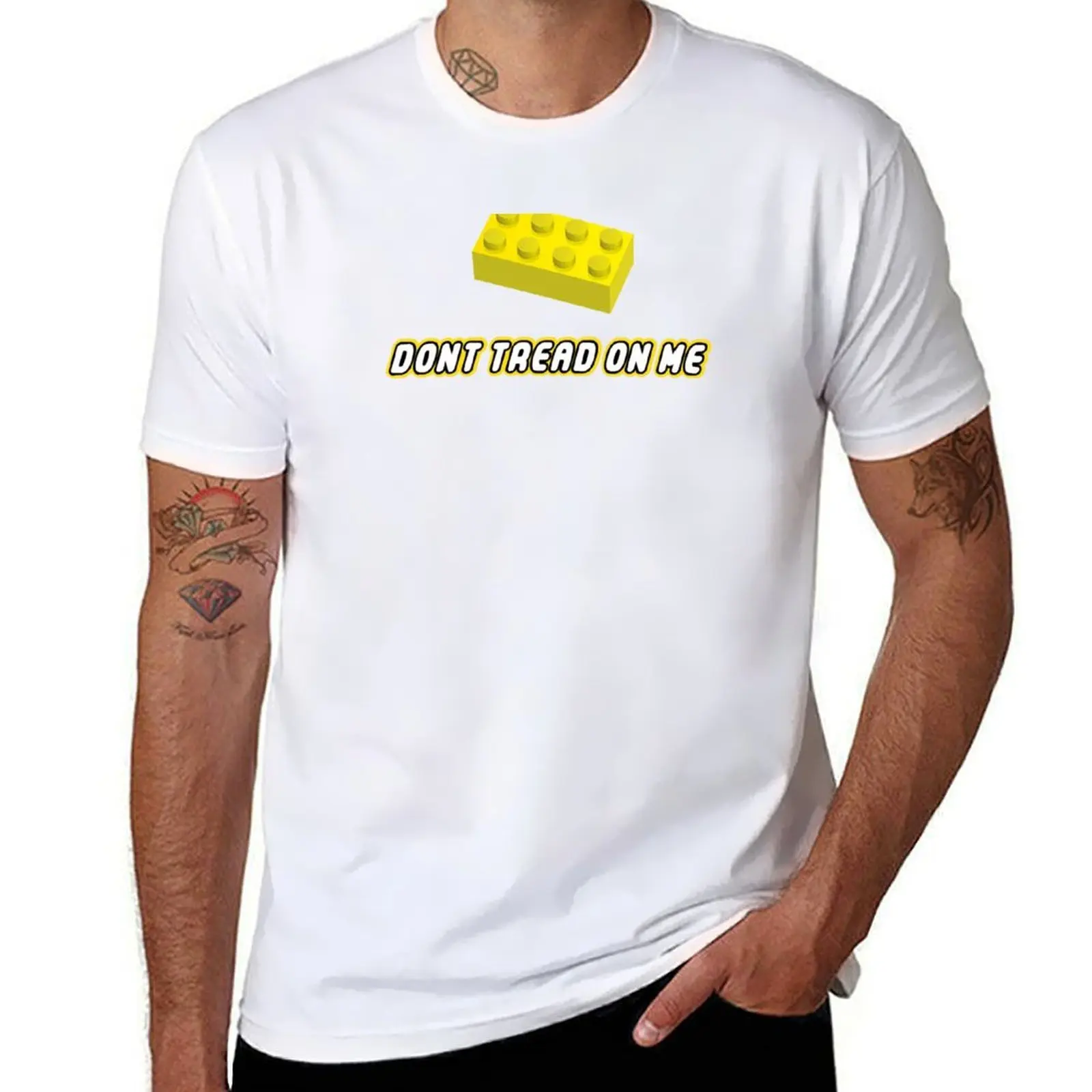 

Don't Tread On Me Block T-Shirt funny t shirts cotton t shirts for man pack white T-Shirt