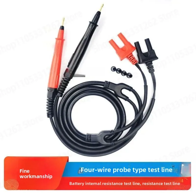 Pin Type Test Leads 4 Terminal Kelvin Probe 1.8mm for Battery Internal Resistance Tester