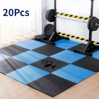 20 Piece Puzzle Fitness Mat Double Sided Interlocking Foam Floor Mat EVA Non Slip Mat…
