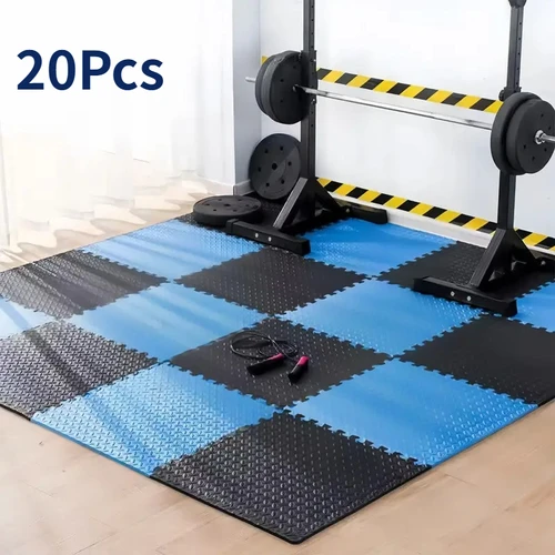 Estera de Fitness rompecabezas de 20 piezas, estera de suelo de espuma entrelazada de doble cara, estera antideslizante EVA adecuada para equipos de Yoga y Fitness