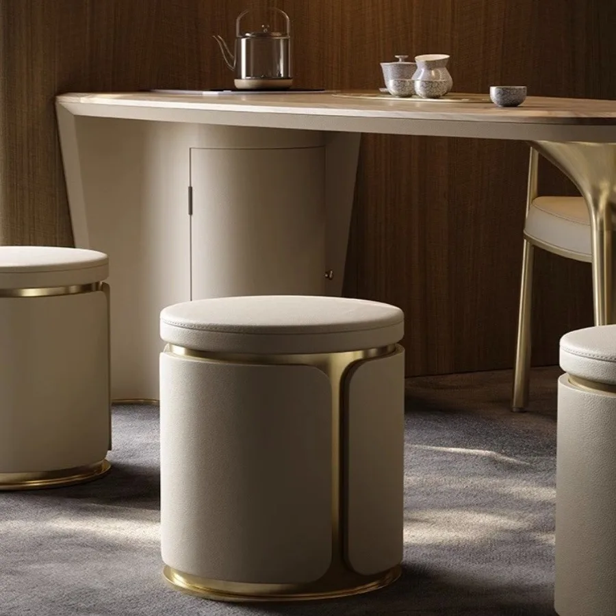 tea table stool modern simple dressing stool bedroom Internet celebrity leather makeup round stool minimalist small