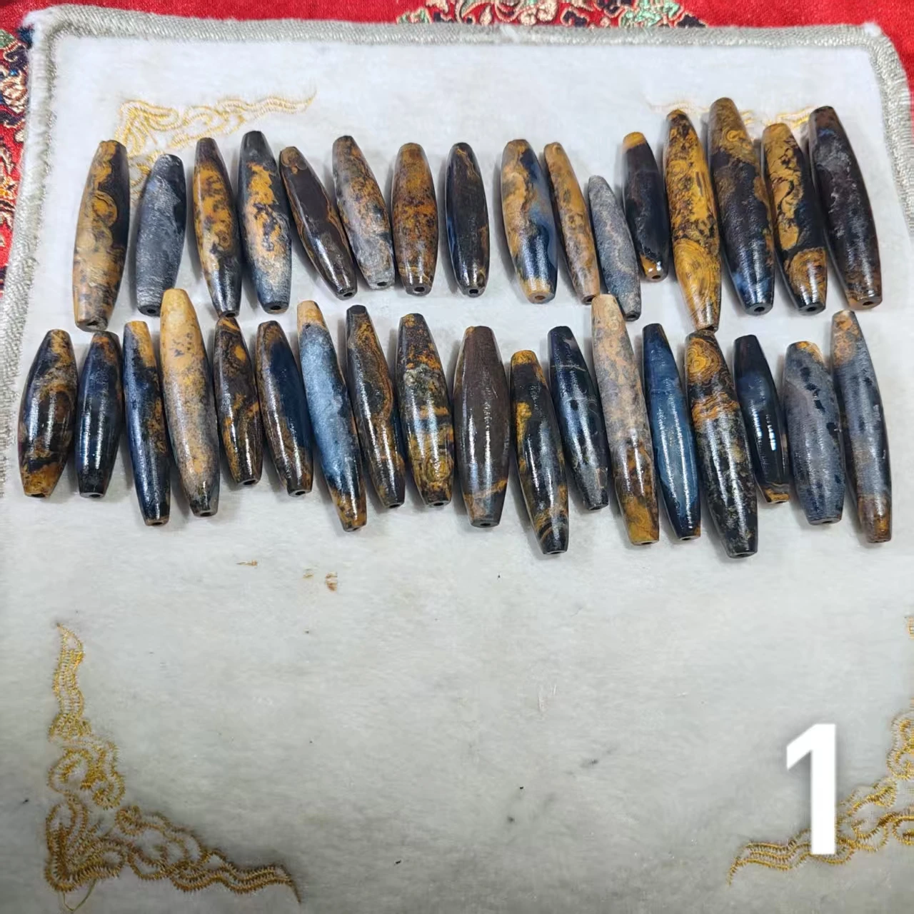 

1bag/lot Jewelry loose Tibetan dzi beads natural agate DIY charms for jewelry making gift elliptical ethnic style wholesale