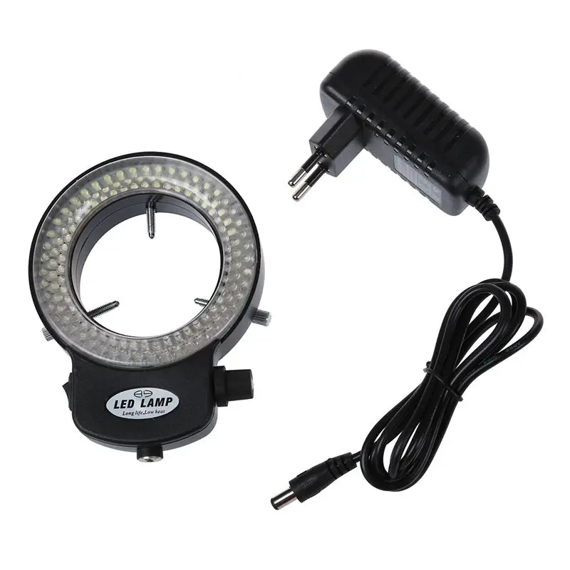 Adjustable Microscope Ring Light 144 LED  Stereo Microscope illuminatorwith Power Adapter for Stereo Microscope & Camera